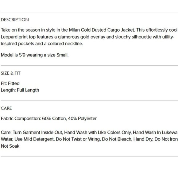 Milan Gold Dusted Leopard Cargo Jacket from Noli - Picture 4 of 8